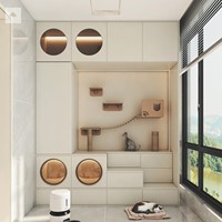 Armoire à linge moderne de luxe intégrée à deux machines superposées Balcon Laveuse-sécheuse Compagnon Meubles de maison
