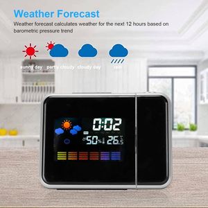 Projection Smart <b>Led</b> Display Thermometer Hygrometer Weather Monitoring Snooze Alarm <b>Clock</b> Bedroom Spare - Product Image 5