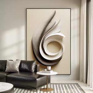 Peinture murale décorative de luxe en papier imprimé numériquement, style abstrait 3D, pour la décoration intérieure, vente en gros - Product Image 2