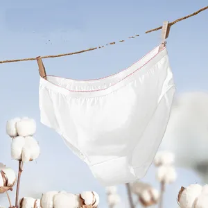 Tùy chỉnh bao bì Kích thước khử trùng khử trùng cotton thoáng khí quần lót dùng một lần đồ lót cho phụ nữ