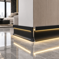 Nouvelle plinthe LED en aluminium avec éclairage pour la décoration murale, plinthe murale, garnitures de sol, plinthe en aluminium