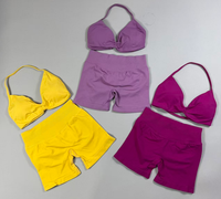 Soutien-gorge de sport plissé à col bas réglable, confortable, grande taille, vêtements de gym, spandex sexy et respirant