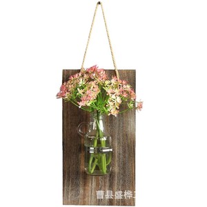 <b>Wall</b> Mounted Transparent Hydroponic Vase Rack For Indoor Plant Decoration Wooden <b>Wall</b> <b>Display</b> Shelf - Product Image 2