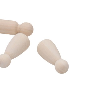 Figura Pequeña de Madera Natural sin Acabado de 55 mm para Manualidades Infantiles, Juego de Juguetes DIY - Product Image 4