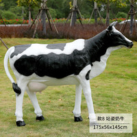 Estatua de Vaca Holstein de Tamaño Real para Decoración de Granjas/Estatua de Vaca de Tamaño Real/Estatua de Vaca Pastando