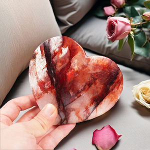 หินเรซินธรรมชาติรูปหัวใจ ขัดเงา คริสตัลบำบัด แกะสลักด้วยมือ อัญมณีแห่งความรัก เรกิ สมาธิ ตกแต่งบ้าน สำนักงาน โต๊ะทำงาน - Product Image 2