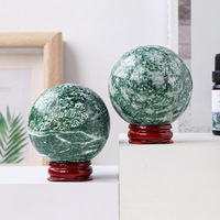Sphère de jade vert Qinghai naturel poli en gros pour la décoration intérieure, le Feng Shui et la collection