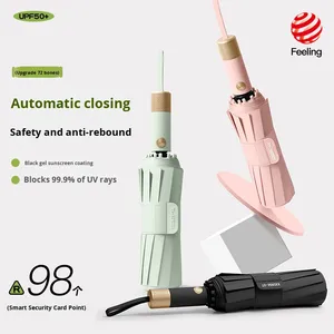280t Anti-Rebound <b>Automatic</b> <b>Umbrella</b> One-Touch Opening/Closing Business <b>Umbrella</b> Both Sunny Rainy Weather UV Sun Protection - Product Image 5