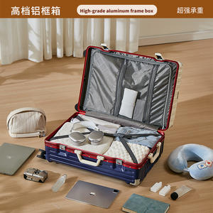 Maleta con Marco de Aluminio 607, Maleta con Ruedas Giratorias Resistentes al Agua para Viajes de Negocios, 56-75L, con Cierre y Color Sólido - Product Image 3