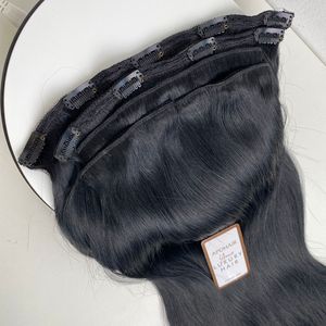 Extensions de cheveux naturels à clipser 7 ou 8 pièces, lisses et soyeuses, noir jais, avec cuticules intactes, 100% cheveux humains à clipser - Product Image 3