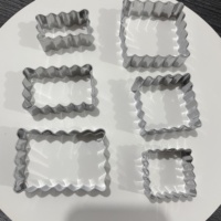 Acier inoxydable 3 pièces/ensemble emporte-pièce Rectangle Fondant Biscuits Cutter