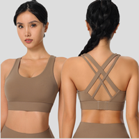 Soutien-gorge de sport de plein air haute résistance une pièce tasse fixe respirant Fitness course et Yoga gilet grande taille dos croix conception