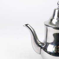 Théière Dallah Dubai en acier inoxydable moderne, ensemble de cafetière, serveurs de style vintage avec corps argenté, outils de thé expresso Maroc