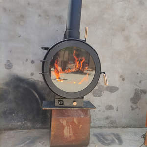 Cheminée murale Chauffage intérieur Poêle à <span class=keywords><strong>bois</strong></span> Cheminée noire - Product Image 6