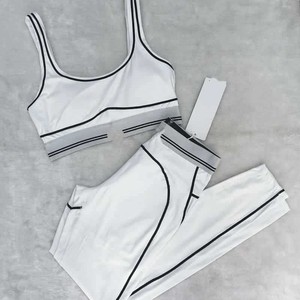Completo Yoga <span class=keywords><strong>Donna</strong></span> 2025 Regolabile Anti-Pilates Due Pezzi Reggiseno Sportivo Set Fitness Traspirante Leggero Tinta Unita Spandex/Nylon - Product Image 3