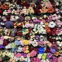 SEASON Bouquet de fleurs artificielles en soie naturelle, 5 têtes de pivoines colorées et roses blanches, pour décoration de mariage