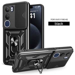 Chống Thả 360 Bảo Vệ Từ Trường Hợp Đối Với Vivo Y19s 4G/Y29/Y200 Pro/Y100 5G Mềm TPU PC Da Thân Thiện Với Người Giữ Nhẫn Trường Hợp Điện Thoại - Product Image 1