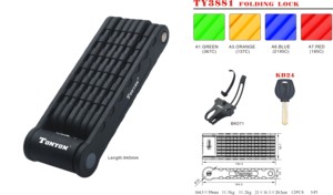 Tonyon pieghevole serratura per <span class=keywords><strong>bicicletta</strong></span> <span class=keywords><strong>antifurto</strong></span> dispositivo di sicurezza con chiave per biciclette e scooter serrature per bici - Product Image 2
