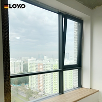 Eloyd Fenêtres à battants minces en aluminium de haute qualité Ouragan Impact Tilt Turn Glass Steel Swing Open Louver Curtain Villas Houses