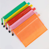 Bolsa de Malla con Cierre, Ecológica y Portátil, de Gran Capacidad, Impermeable, de PVC, para Almacenamiento de Papelería y Juguetes, Directo de Fábrica