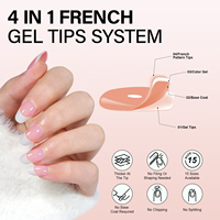 Faux ongles en acrylique en vrac, forme French Press, carrés, ovales, courts, avec pointe blanche, couvrance totale, rose, qualité salon, marque privée, OEM