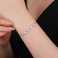 Nouveau produit Offre Spéciale personnalisé en forme de coeur Ins Style 925 Sterling Silver Charm Fine Jewelry Bracelet