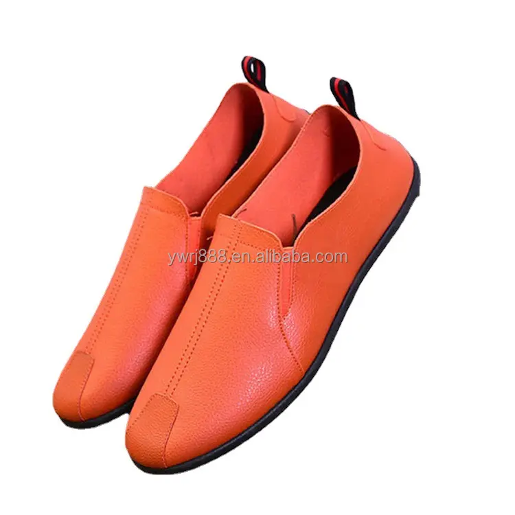 Men's shoes 2022 new men's casual low-top bean shoes soft flat leather shoes slip-on