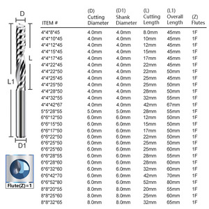 4-8mm vonfram thép Carbide đơn cạnh xoắn ốc phay Cutter cho CNC <span class=keywords><strong>Router</strong></span> tin cho chế biến gỗ quảng cáo khắc Cutter - Product Image 4
