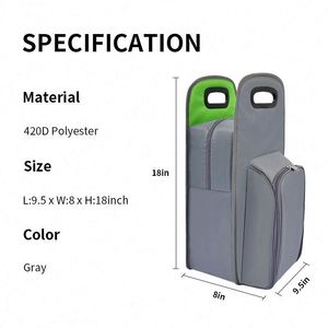 Sac isotherme pour 2 bouteilles de vin, vente en gros d'usine BSCI, pas cher, pour les voyages - Product Image 2