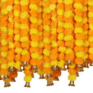 Halloween indien décoration de mariage guirlande plastique fausse <span class=keywords><strong>fleur</strong></span> de souci ficelle cloches style sud-est asiatique pour mexique jour mort - Product Image 3