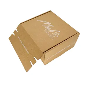 Custom Brown Self Seal Adhesive Packaging Boxes Tear Strip Zipper Corrugated Packaging Shipping Mailer Box With Logo