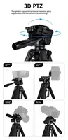 Trépied professionnel en aluminium flexible pour extérieur avec télécommande, niveau à bulle et verrouillage rapide pour la pêche de nuit, portable, pour téléphone portable et appareil photo