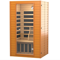 Ruang Sauna Inframerah Kayu Kustom untuk Dua Orang dengan Panel Kontrol Termometer Sauna Cina