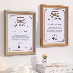 Mới đến A3/A4 nhựa giấy chứng nhận khung ảnh Áp phích hình ảnh nhiều màu đơn giản Treo Tường Khung bàn - Product Image 2