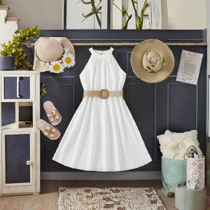 Vestidos de Tafetán de Verano para Niñas, Diseño Vintage, Estilo Princesa, Hasta la Rodilla, ODM, para Niñas de 8 a 12 Años - Product Image 1