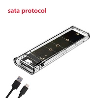 Caja de disco duro de estado sólido de plástico transparente M.2 Nvme Single SSD Box Protocol 10Gbps Caja de disco duro
