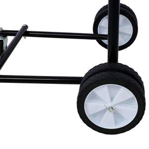 รถเข็นสำหรับมอเตอร์เรือแบบ Heavy-Duty รับน้ำหนักได้ 315 ปอนด์ พร้อมล้อ สำหรับจัดเก็บและขนย้ายเครื่องยนต์เรือ โครงเหล็กแข็งแรงทนทาน พร้อมพื้นไม้ - Product Image 6