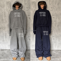 Ensemble de survêtement personnalisé pour homme, fabrication sur mesure, impression designer, en molleton bouclette, pull oversize, ensemble de survêtement en coton épais pour homme