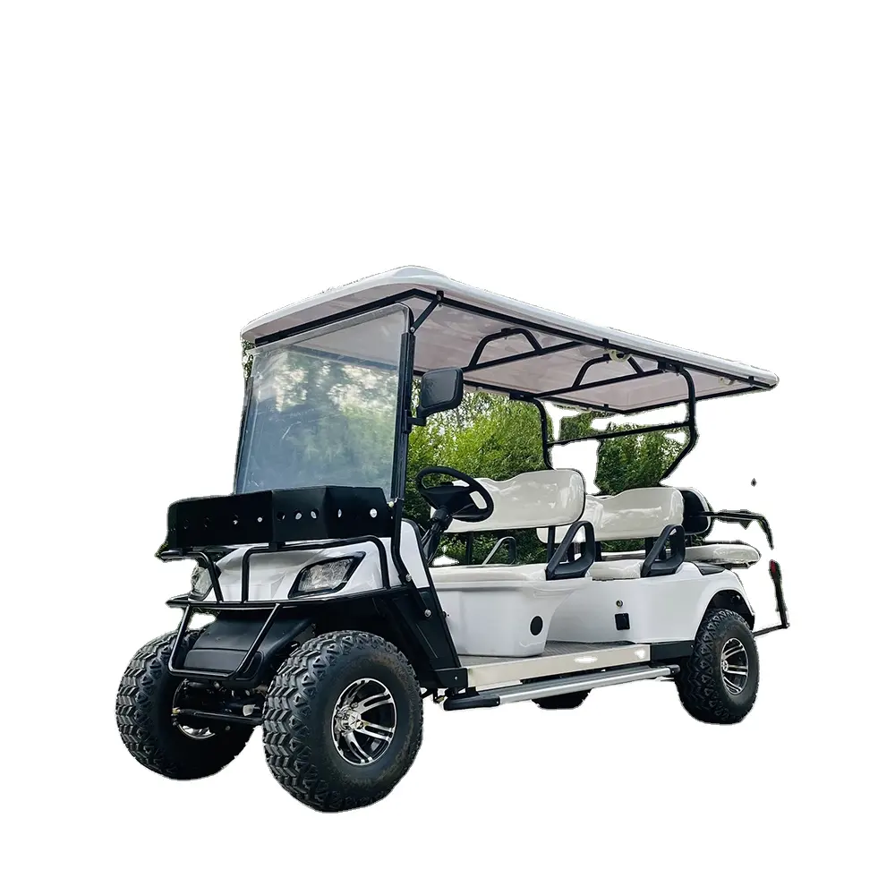 Vente en gros de voiturette de golf véhicule utilitaire électrique voiturette de golf 6 places 72v voiturette de golf de luxe Atv/utv pièces et accessoires 5-6 plomb-acide