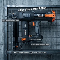 Pistolet à clous sans fil TLJ industriel amélioré 100J, sans balais, pour acier et béton, sans gaz, sans compresseur d'air requis, batterie 4.0AH