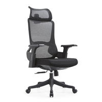 Chaise de bureau ergonomique à dossier haut en maille avec appui-tête et accoudoirs réglables, pivotante et réglable en hauteur, vente en gros