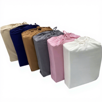 Draps en bambou en gros, lot de 4 draps plats rayés, 100% fibre de bambou, draps de lit naturels doux et rafraîchissants
