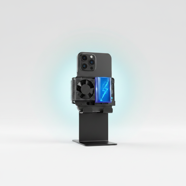 Black F30 Gaming Phone Cooler Wireless Charging Magnetic Cooling Back Clip Mobile Radiator Stand
