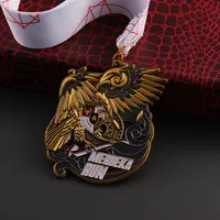 주문 로고 고대 금 3d 날개 금속 독수리 메달