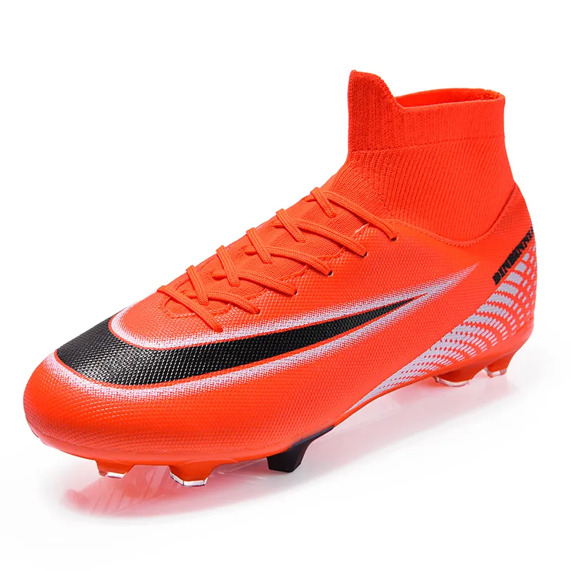 Last Fashion Athletic Outdoor men's Soccer Shoes New Design Turf Football Boots High Cut Cleats Training Sport Sneakers Indoor