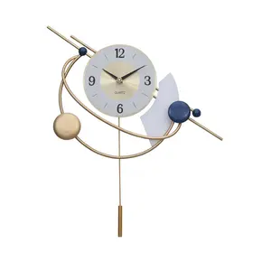 Wholesale nordic novelty art gift 3d metal wallclock living room fancy silent wall clocks for home decor