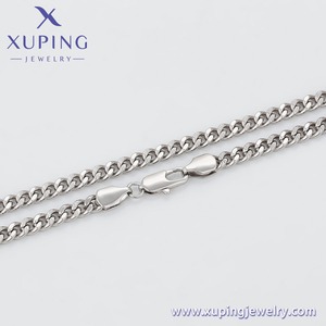 Xuping gioielli all'ingrosso rame argento colore platino placcato Hiphop Rapper semplice personalità uomini cubano collana a catena - Product Image 5