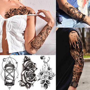 Tatuaje Temporal Personalizado para Hombre/Mujer, Diseño Religioso, Sexy y Moderno en Blanco y Negro para Cuerpo y Brazo, Duración <span class=keywords><strong>de</strong></span> 5-7 Días, Tinta <span class=keywords><strong>de</strong></span> Seda - Product Image 2