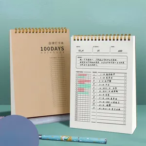 Notas de calendário de 100 dias personalizadas a6, dia impresso planejador semanal, planejador semanal para estudantes