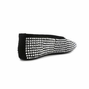 Nuovi arrivi Fashion Women Black Mesh Casual di lusso con strass punta rotonda da ragazza scarpe basse con diamanti - Product Image 6